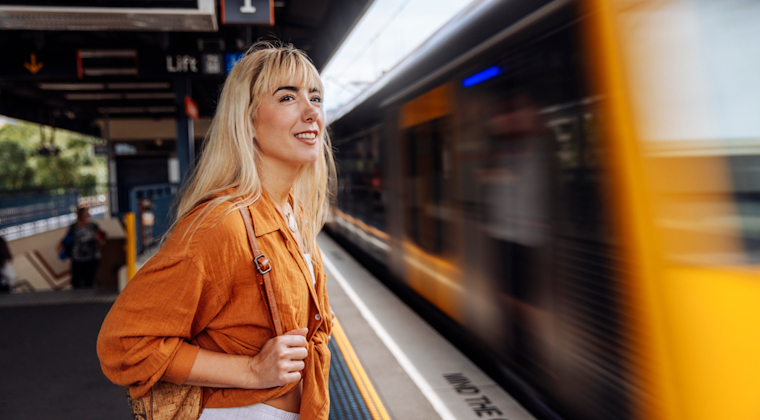Person waiting for a train